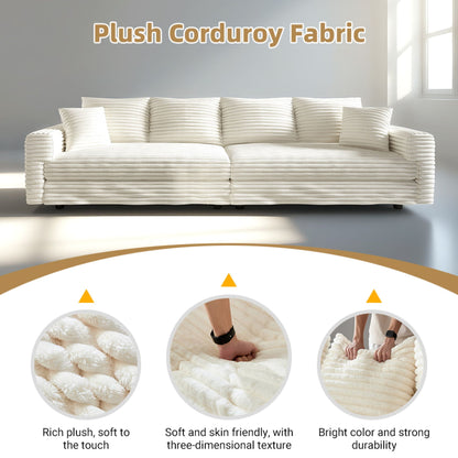 Deep Seat Sofa Bed With Ottoman and Soft Pillows