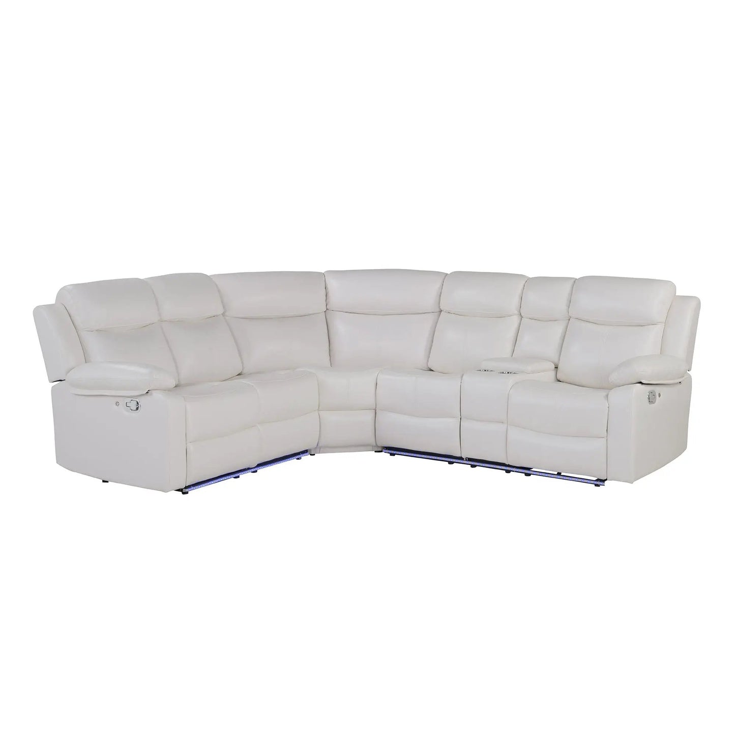 Reclining cream sectional sofa with built-in storage by Unique Piece Furniture on Tampa Home & Garden Store