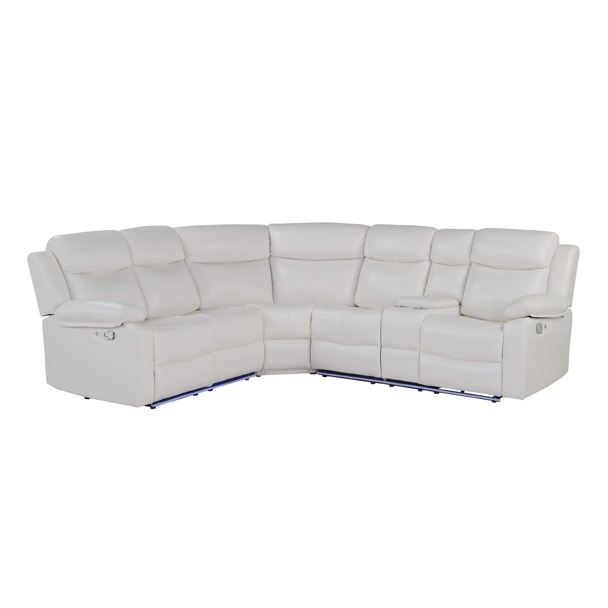 Reclining cream sectional sofa with built-in storage by Unique Piece Furniture on Tampa Home & Garden Store