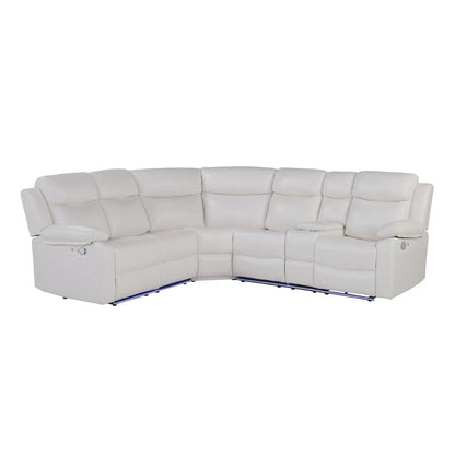Reclining cream sectional sofa with built-in storage by Unique Piece Furniture on Tampa Home & Garden Store