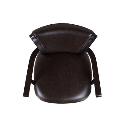 Williams Swivel Bar Stool with Armrests dark brown leather HouseOfZazla hardwood frame 28-30 in on Tampa Home & Garden Store