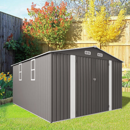 Outdoor Metal Storage Shed With Lockable Doors