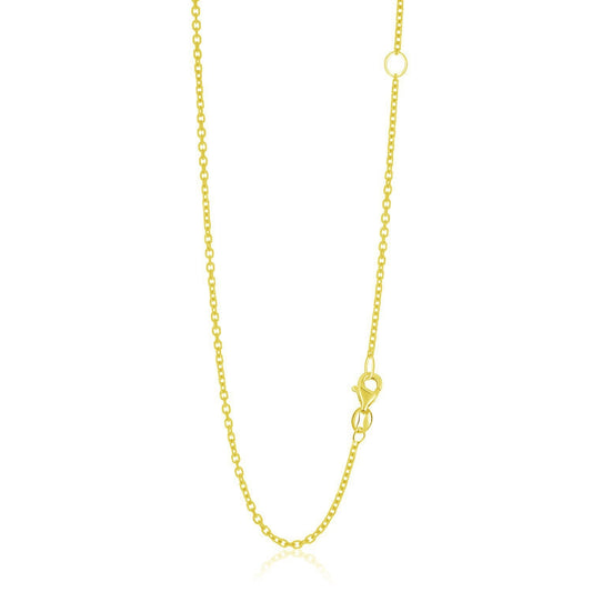 14k yellow gold adjustable cable chain necklace 1.5mm with lobster clasp by Bids.com on Tampa Home & Garden Store