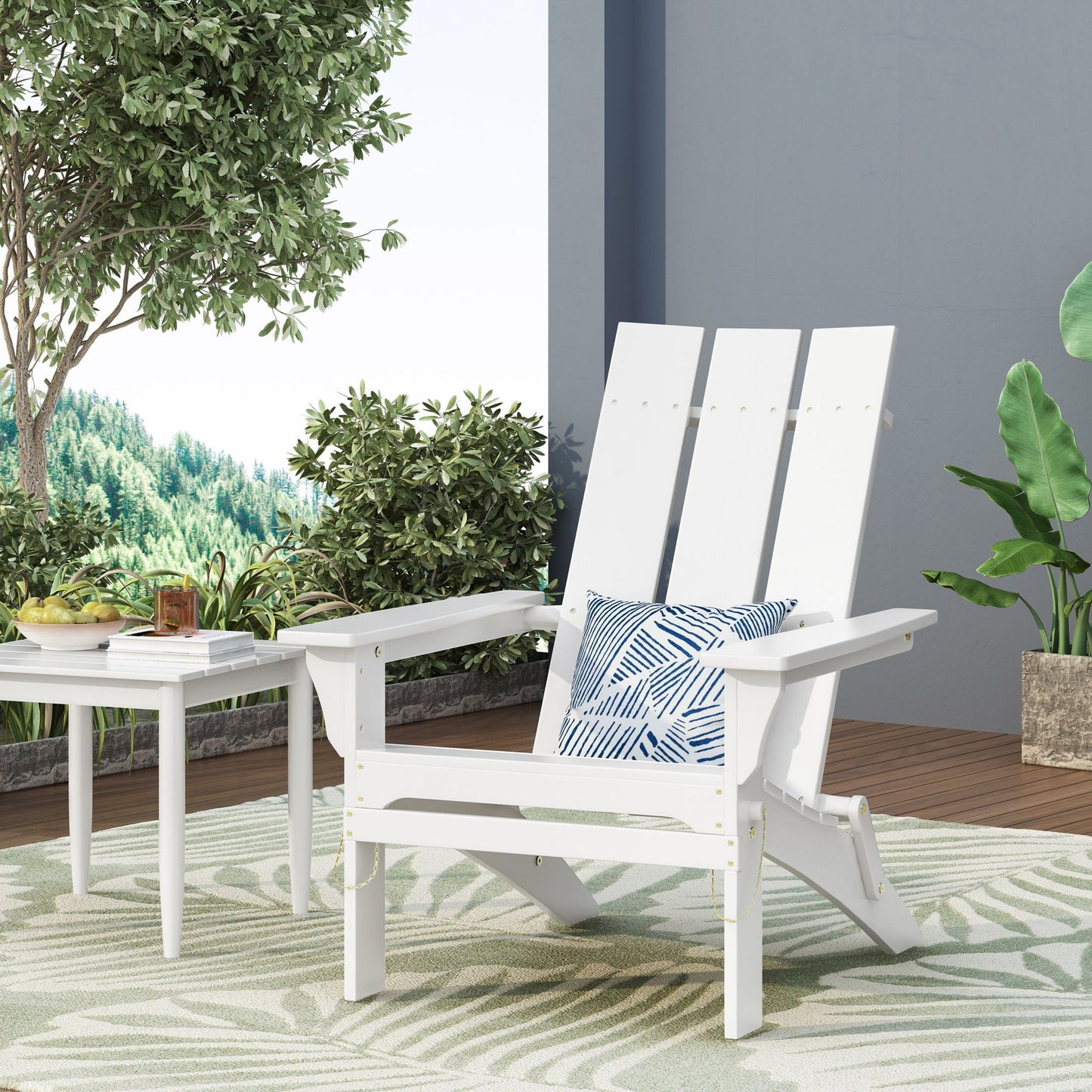 Aurascape Outdoor Comfort Foldable Adirondack Chairs white wood folding chairs by HouseOfZazla on Tampa Home & Garden Store