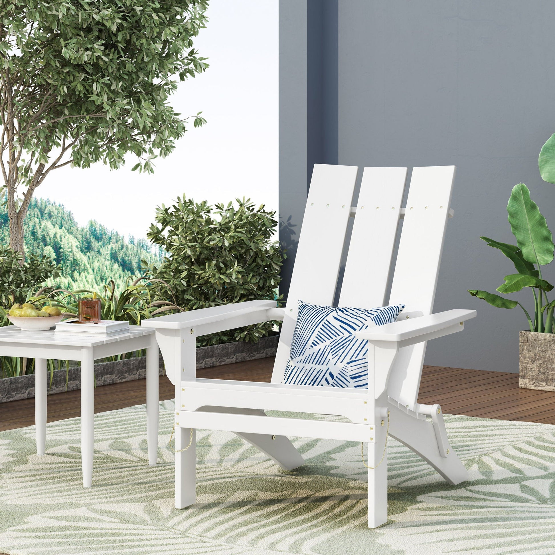 Aurascape Outdoor Comfort Foldable Adirondack Chairs white wood folding chairs by HouseOfZazla on Tampa Home & Garden Store