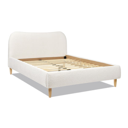 Curved Headboard and Upholstered Platform Bed