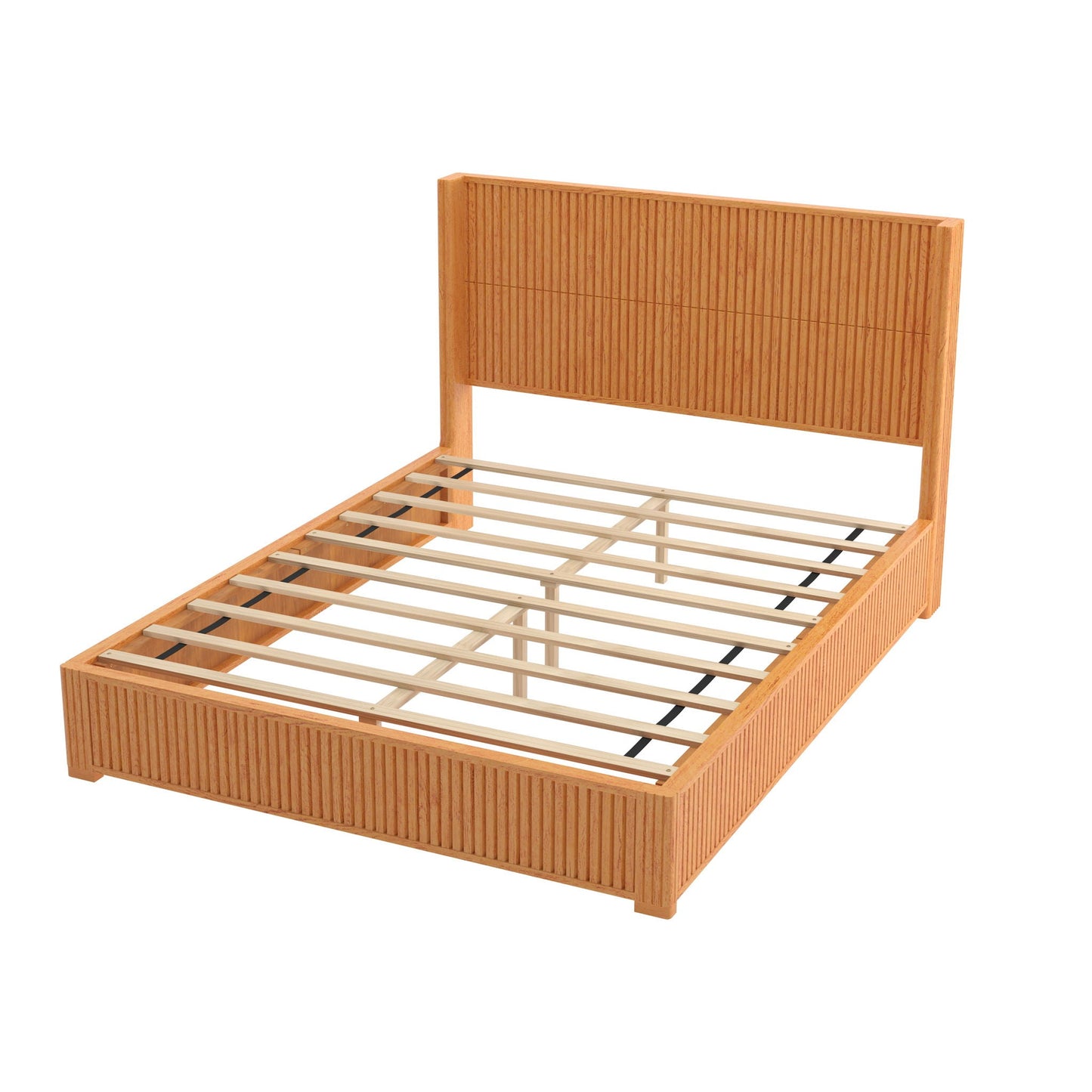 Modern Platform Bed Frame with Tall Headboard
