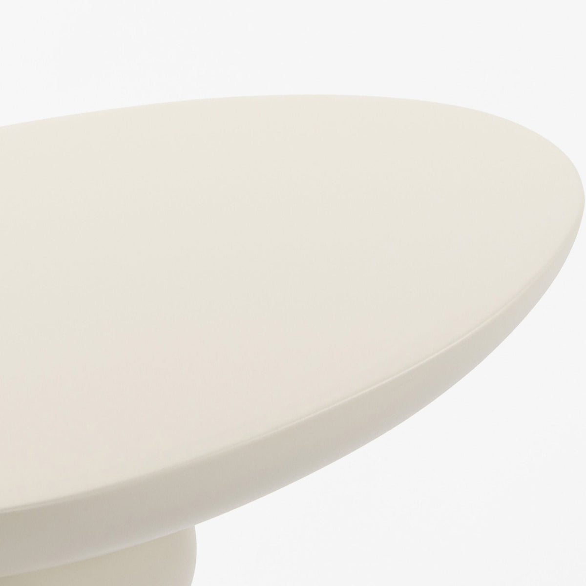 Lucky Stone Shaped End Table with Sculptural Base cream beige stone top curved silhouette on Tampa Home & Garden Store