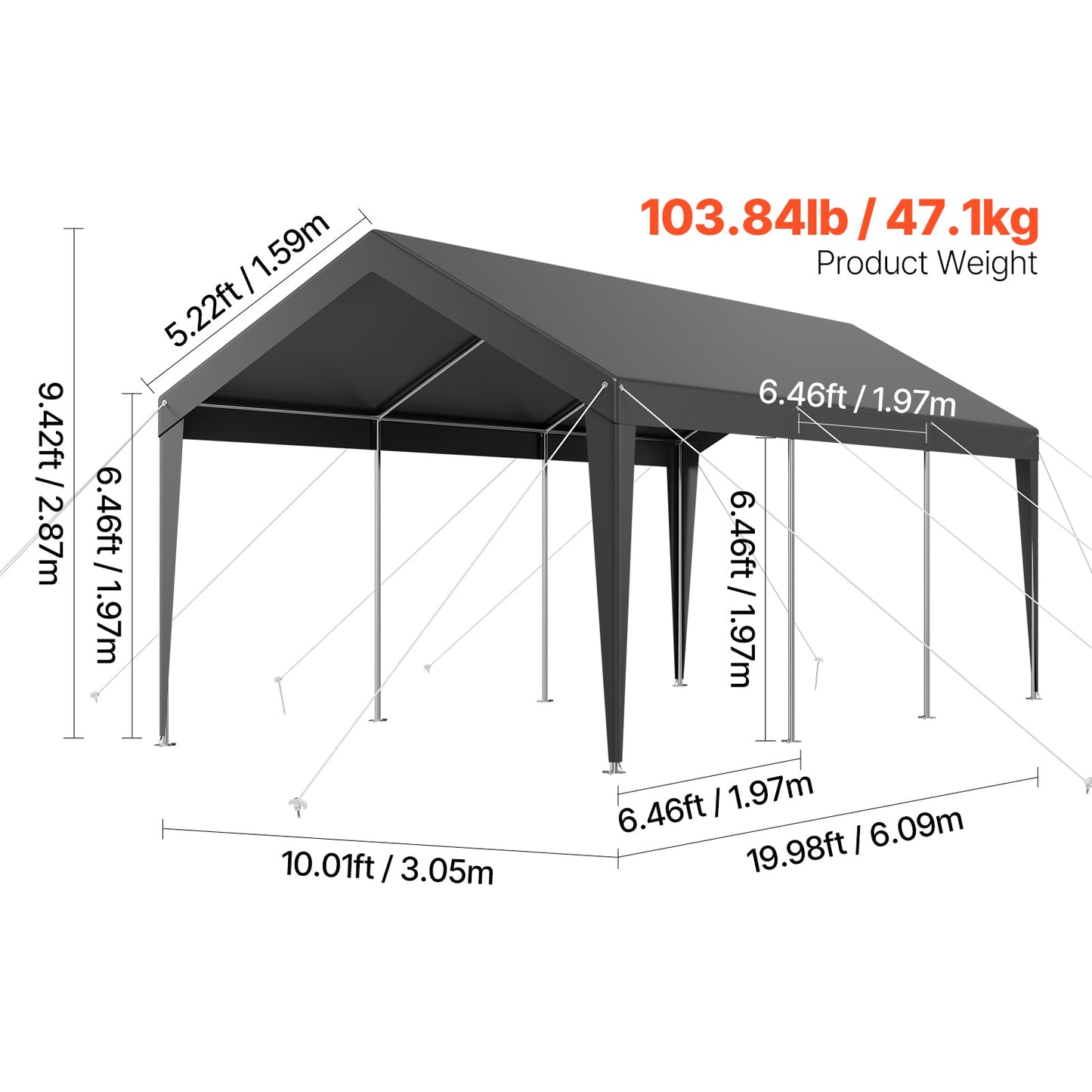 Heavy Duty 10x20 Portable Garage and Tent