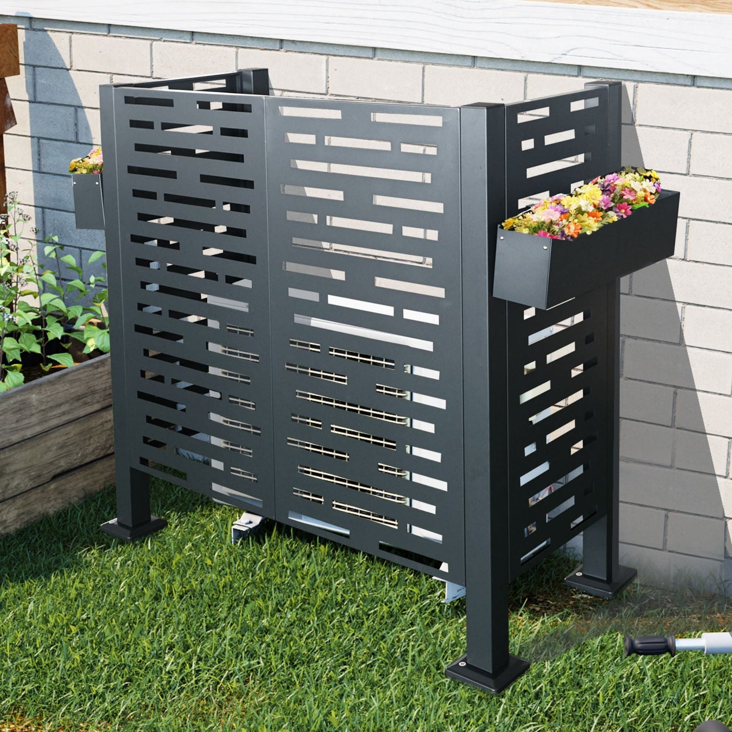 Air Conditioner Privacy Fence Cover and 3 Panels