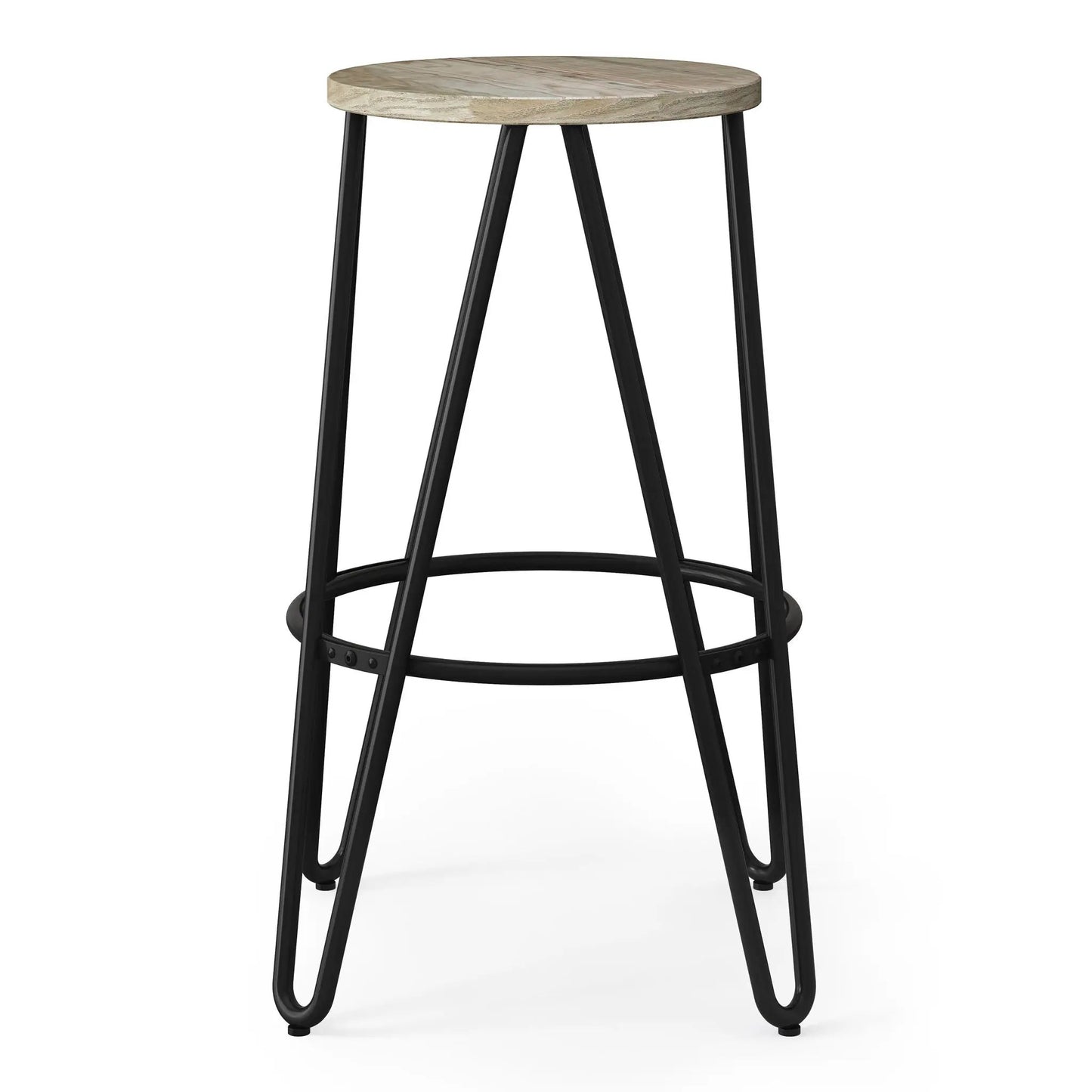 Simeon Multifunctional Metal Stool with Wood Seat