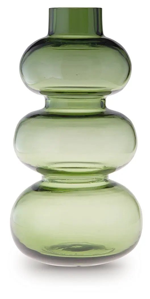 Renethorne Green Glass Vase 9 Inch Modern Decor