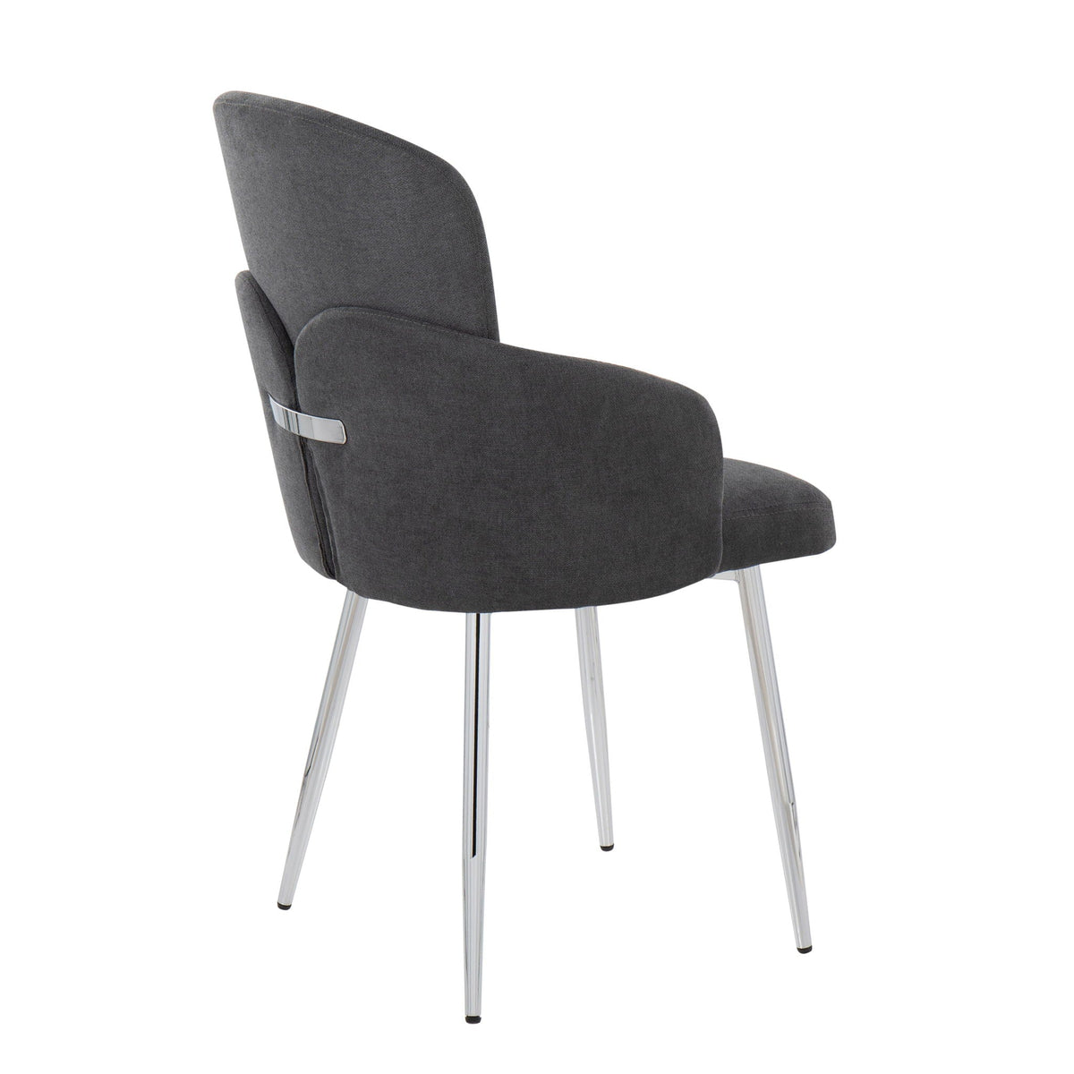 Contemporary dining chair upholstered in dark gray fabric with chrome legs HouseOfZazla on Tampa Home & Garden Store