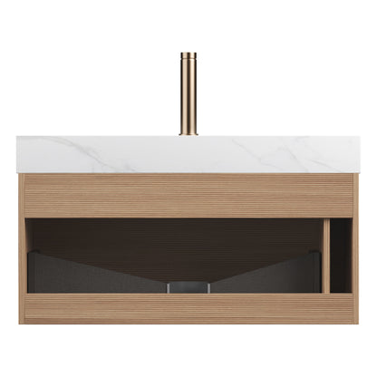Nyah 36 in Bathroom Vanity Sink And Carrara Top