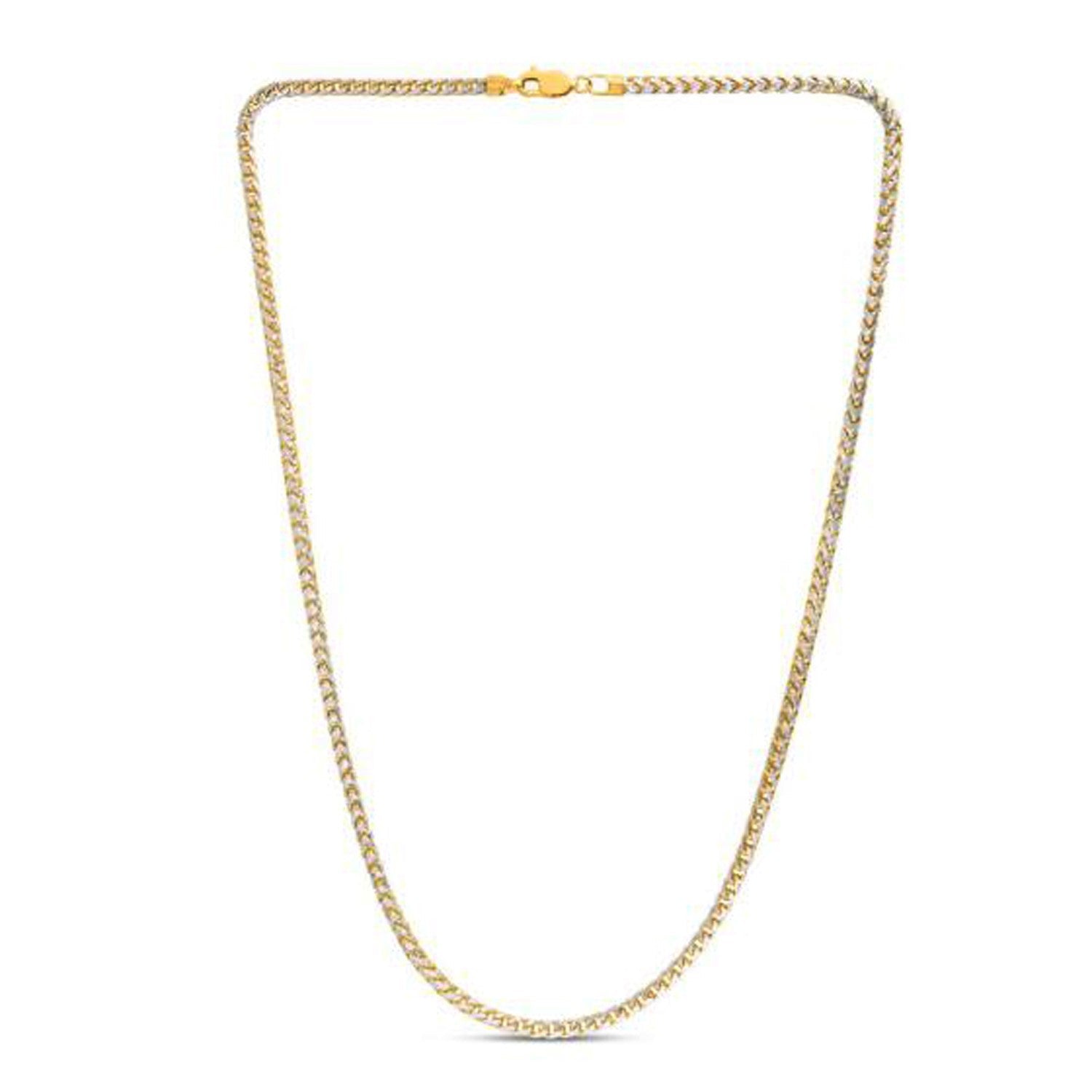 14k yellow gold pavé Franco chain necklace 3.15 mm by Bids.com on Tampa Home & Garden Store