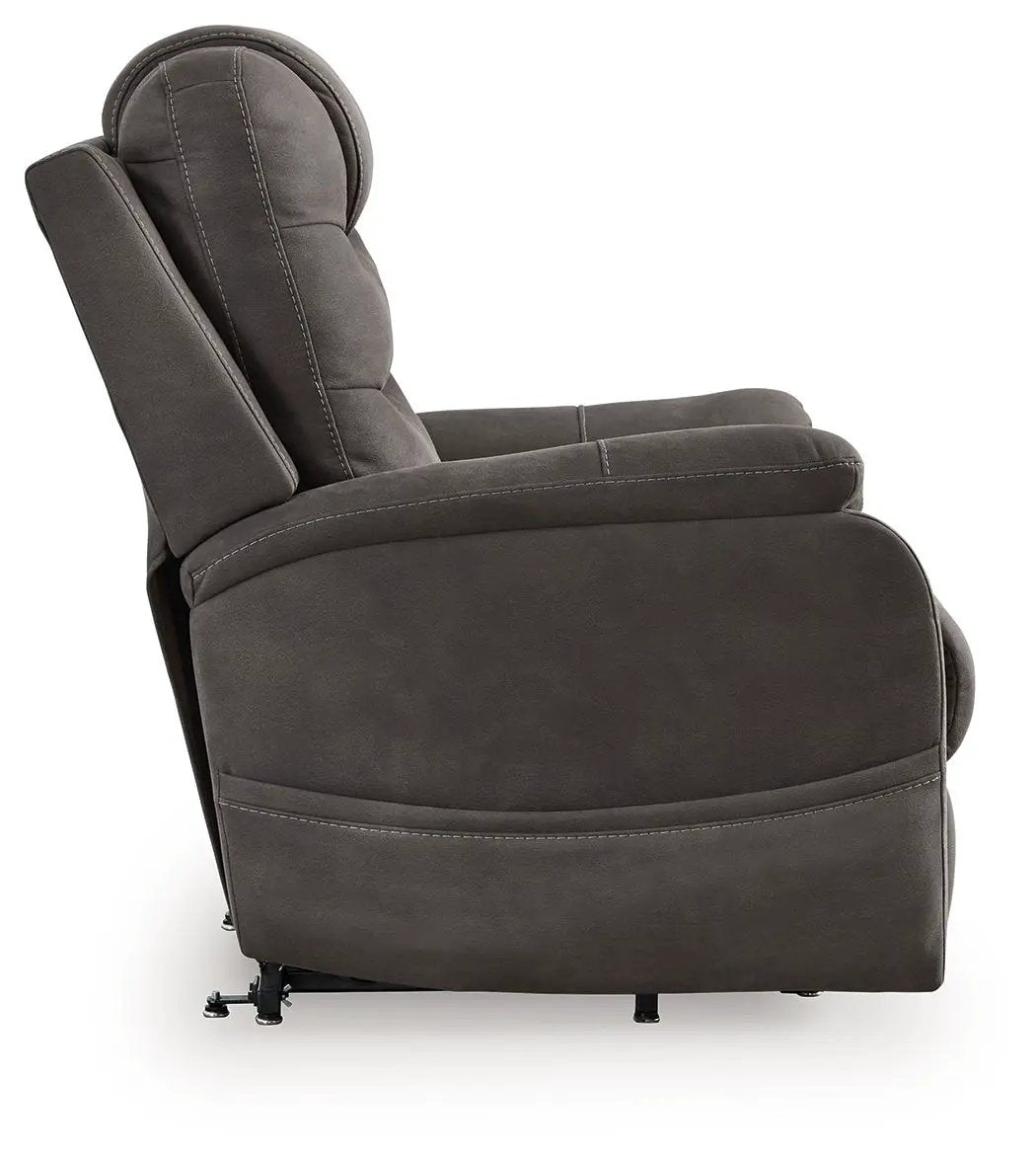 Snowfield Power Lift Recliner gunmetal by Unique Piece Furniture, dark gray lift chair on Tampa Home & Garden Store