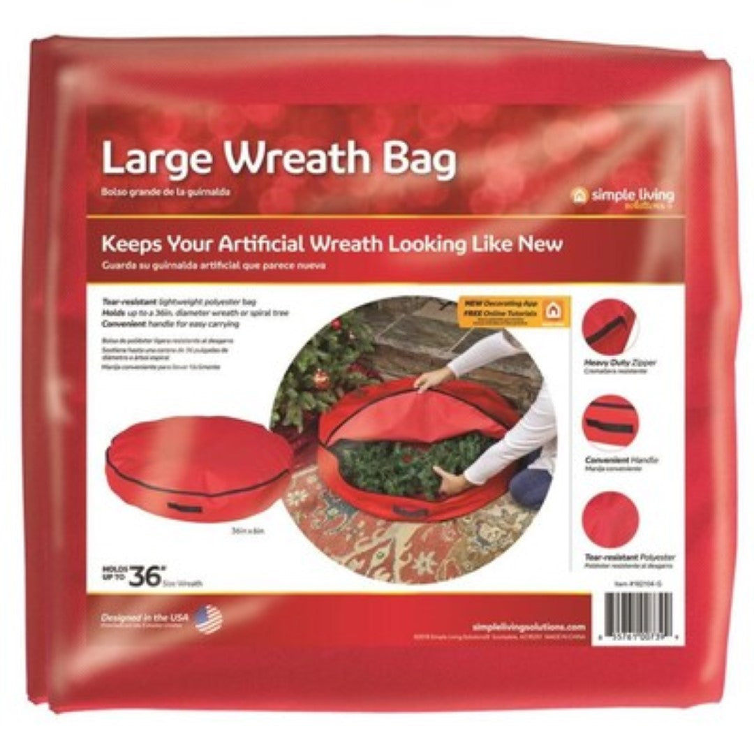 36-in Polyester Holiday Wreath Storage Bag - Tampa Home & Garden Store
