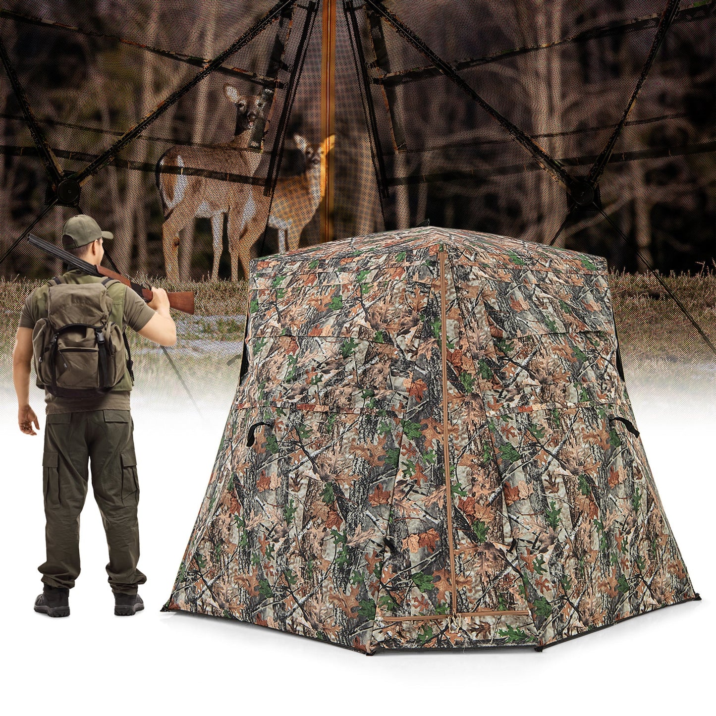 360° One Way See Through Ground Hunting Blind for Deer and Turkey Hunting - Tampa Home & Garden Store