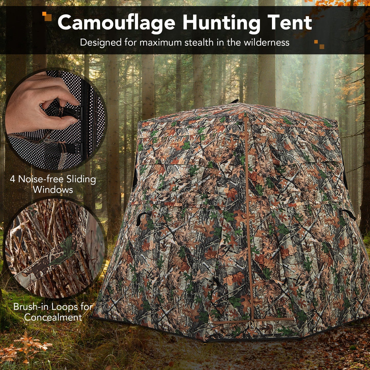 360° One Way See Through Ground Hunting Blind for Deer and Turkey Hunting - Tampa Home & Garden Store