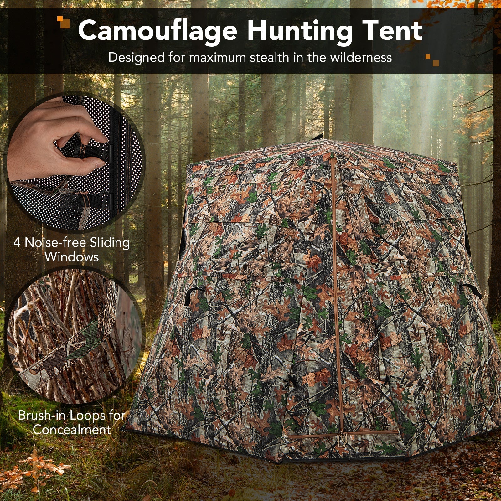 360° One Way See Through Ground Hunting Blind for Deer and Turkey Hunting - Tampa Home & Garden Store