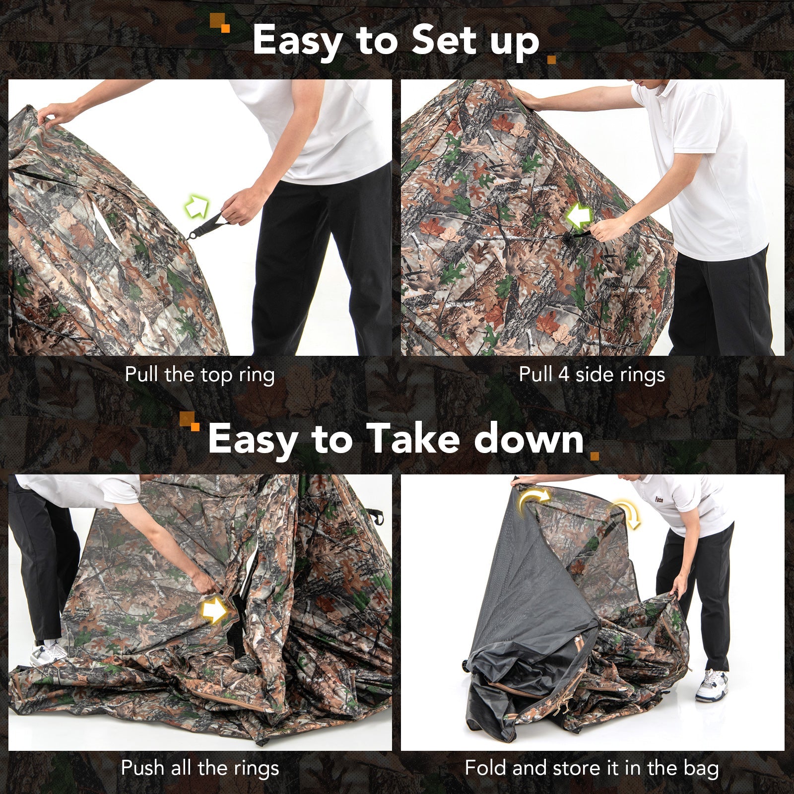 360° One Way See Through Ground Hunting Blind for Deer and Turkey Hunting - Tampa Home & Garden Store