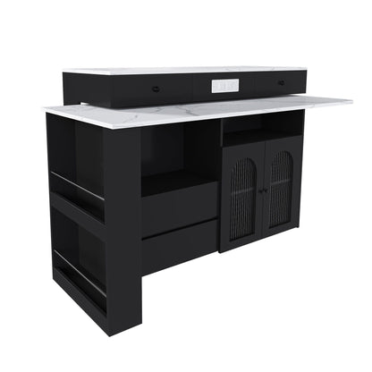 Kitchen Island with Extendable Rotating Table
