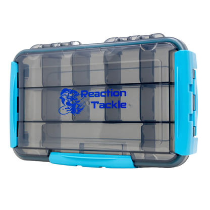 Reaction Tackle Premium Tackle Tray with 3 Clips, blue frame and transparent lid on Tampa Home & Garden Store