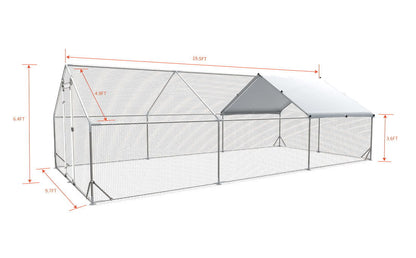Large Metal Chicken Coop and Waterproof Cover