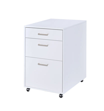 Coleen high gloss white 4-drawer filing cabinet with silver handles on casters by HouseOfZazla on Tampa Home & Garden Store
