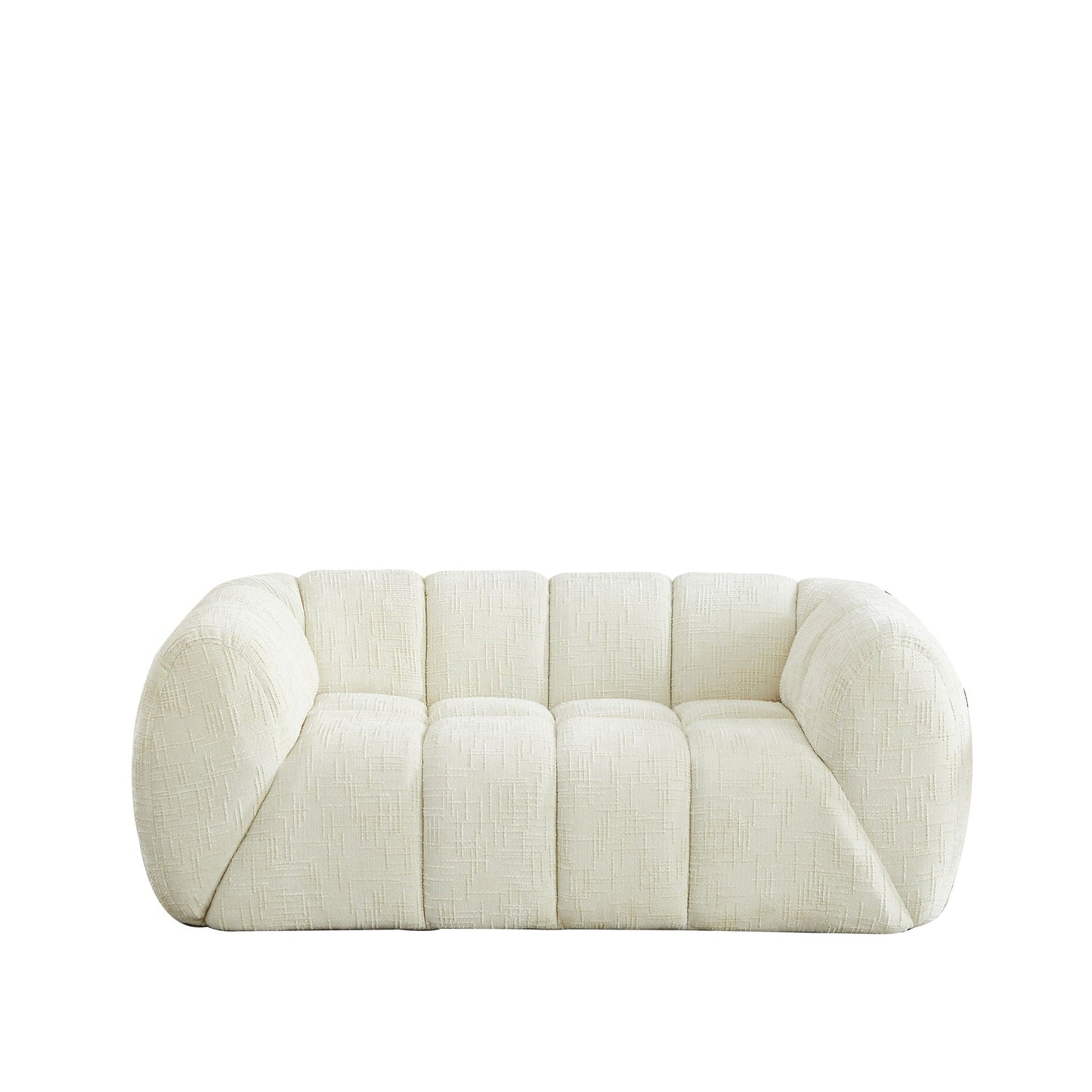 Rounded Cloud Sofa and Piano Key Backrest Design