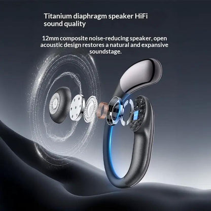 Long-lasting over-ear wireless earbuds by FLIPSTYLEZLLC, black with blue LED on Tampa Home & Garden Store