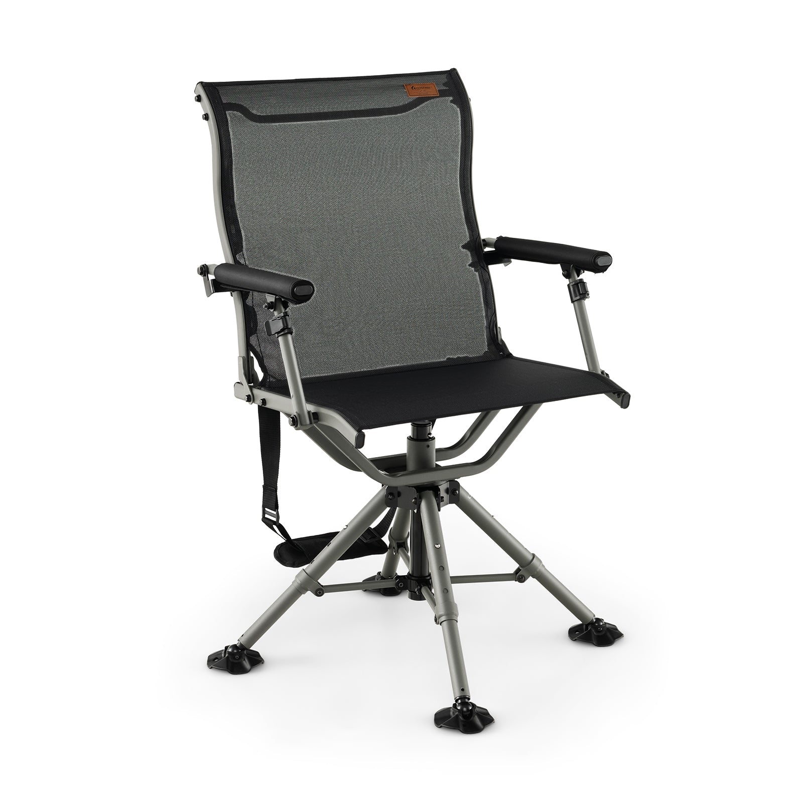 360 Degree Silent Swivel Hunting Chair Black with mesh back and padded armrests GemGear on Tampa Home & Garden Store