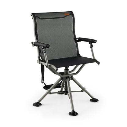 360 Degree Silent Swivel Hunting Chair Black with mesh back and padded armrests GemGear on Tampa Home & Garden Store