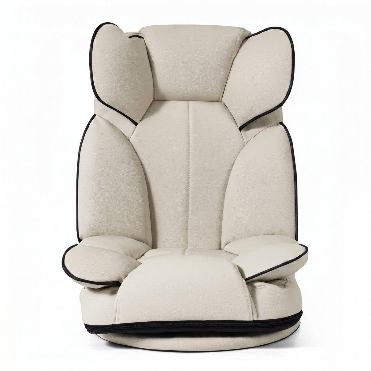 360 Degree Swivel Floor Gaming Chair DirectDeals beige backrest with black piping on Tampa Home & Garden Store