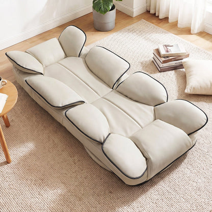 DirectDeals 360 Degree Swivel Floor Gaming Chair beige padded upholstery with black piping on Tampa Home & Garden Store
