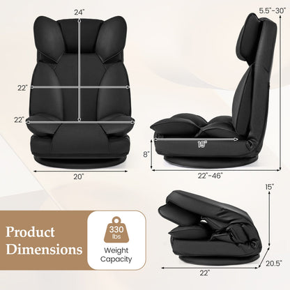 DirectDeals 360-Degree Swivel Gaming Chair with 6-Position Backrest, black sponge cushions on Tampa Home & Garden Store
