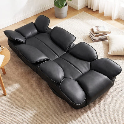 360 Degree Swivel Floor Gaming Chair 6-Position Backrest black faux leather sponge filling on Tampa Home & Garden Store