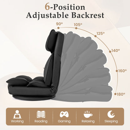 DirectDeals sponge-filled 360° swivel floor gaming chair with 6-position adjustable backrest on Tampa Home & Garden Store