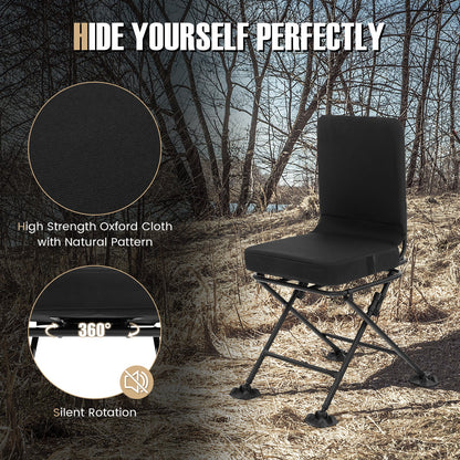 GemGear Swivel Folding Camp Chair with backrest and padded black cushion on Tampa Home & Garden Store