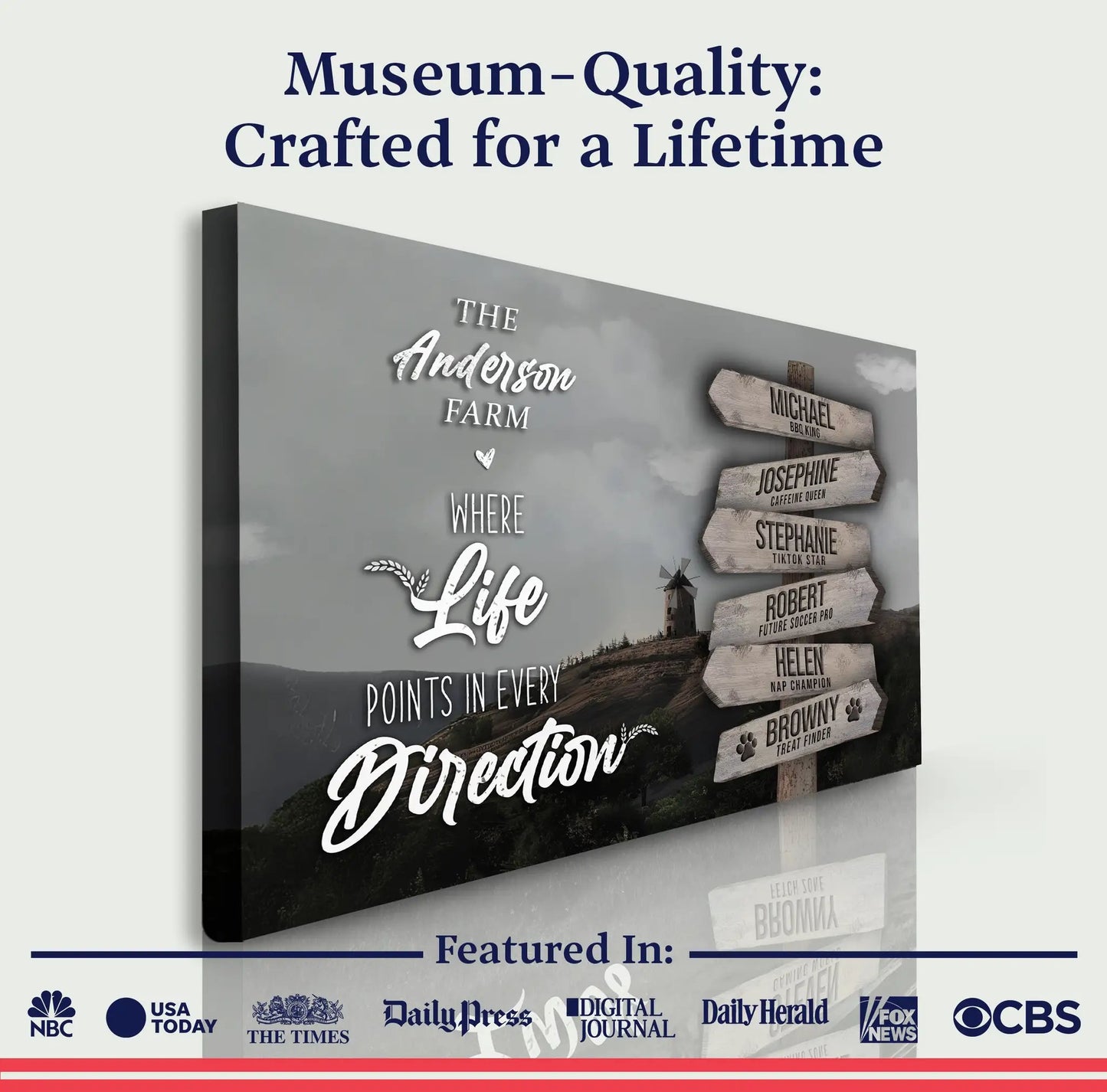 Canvas print Where Life Points In Every Direction Farm Names Sign II by Tailored Canvases on Tampa Home & Garden Store