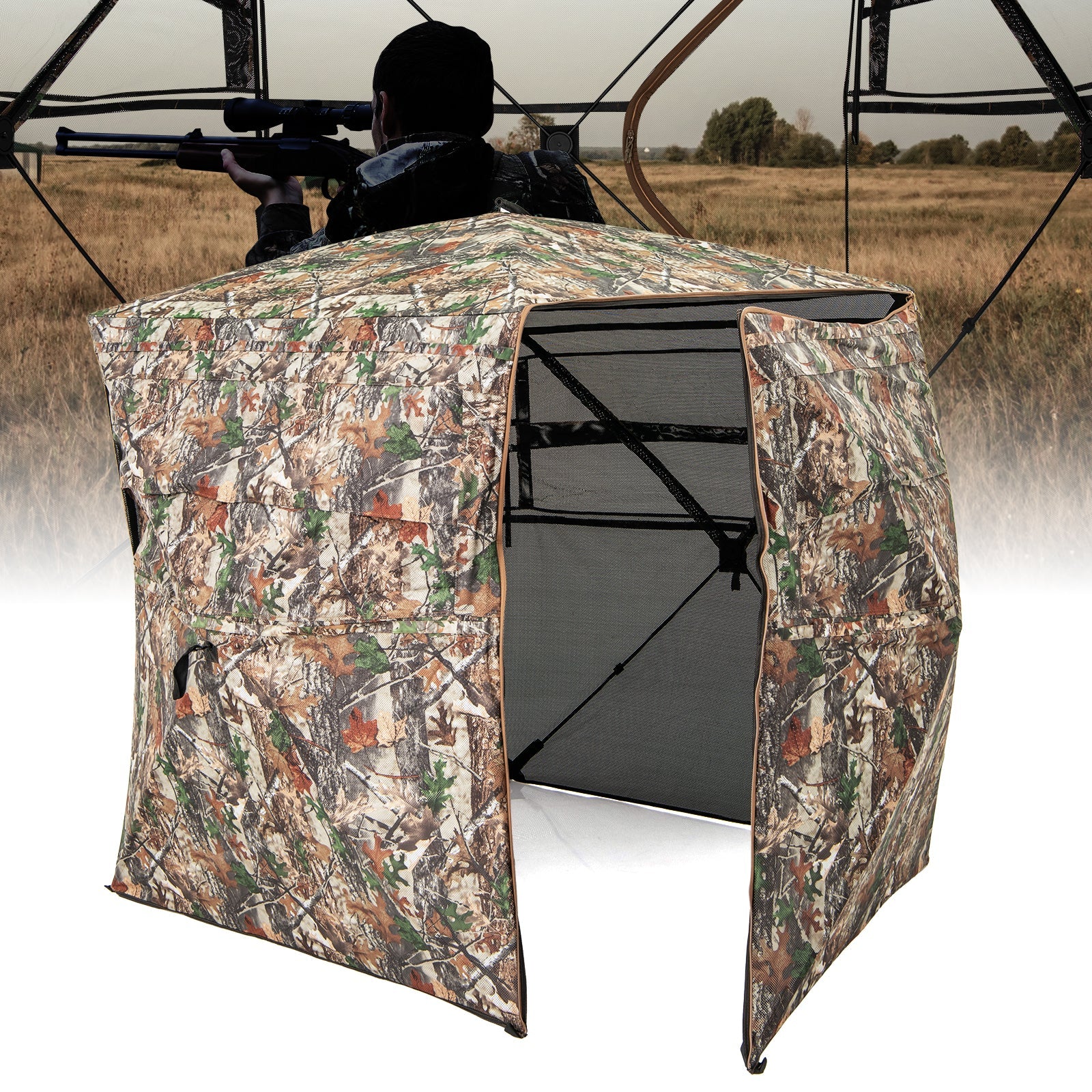 GemGear 360° One Way See Through Hunting Blind camouflage ground blind with front mesh window on Tampa Home & Garden Store
