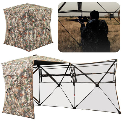 GemGear 360° See-Through Hunting Ground Blind, camo pattern, with portable carrying bag on Tampa Home & Garden Store
