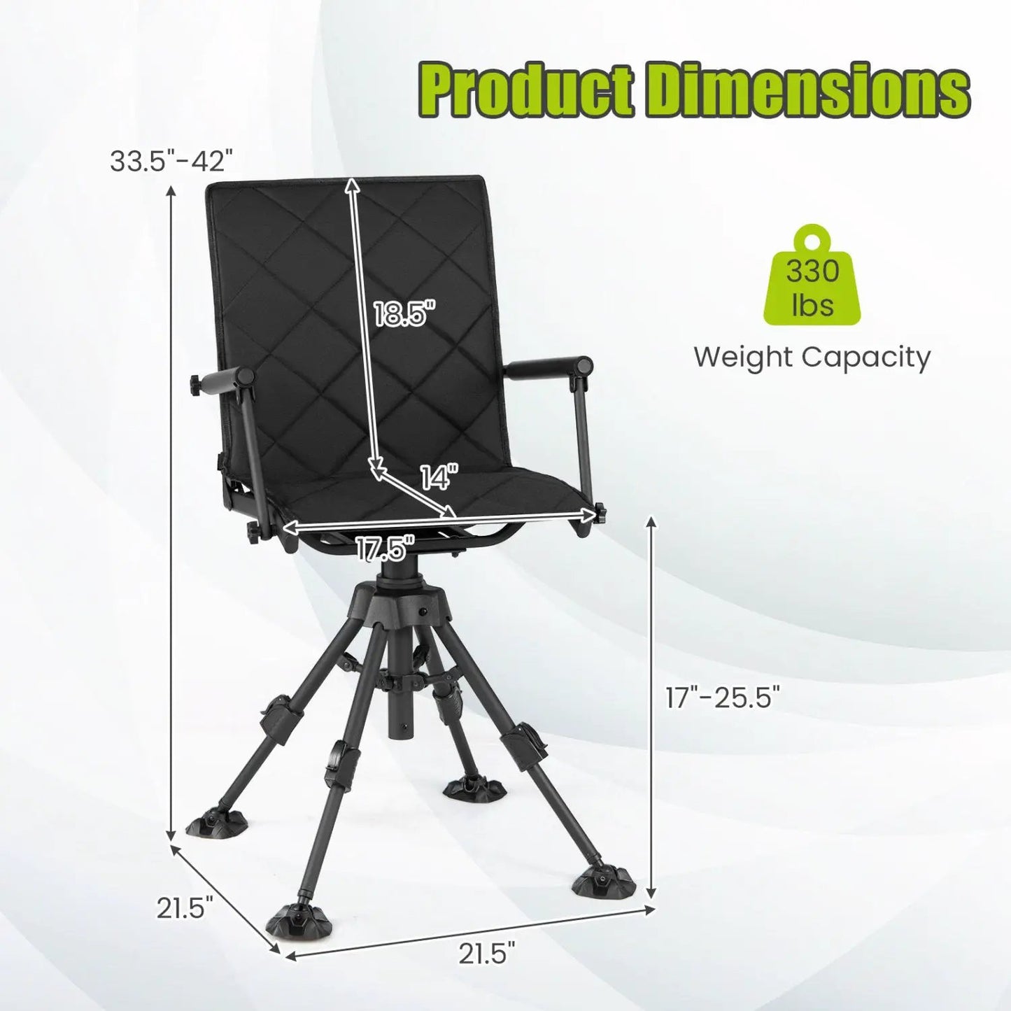 360 Degree Swivel Hunting Seat for 5 Level Height