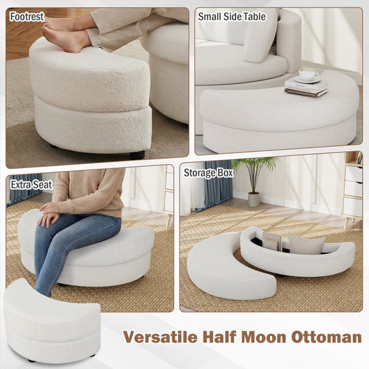 360¬∞ Swivel Accent Chair with Half Moon Storage Ottoman - Tampa Home & Garden Store
