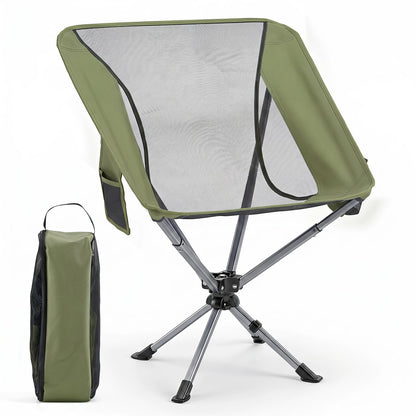 Camping Chair GemGear 360° Swivel with Cup Holder olive green, 330 lb capacity on Tampa Home & Garden Store