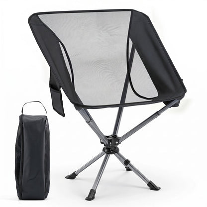 GemGear 360° Swivel Camping Chair with Cup Holder, black mesh back, 330 lb capacity on Tampa Home & Garden Store
