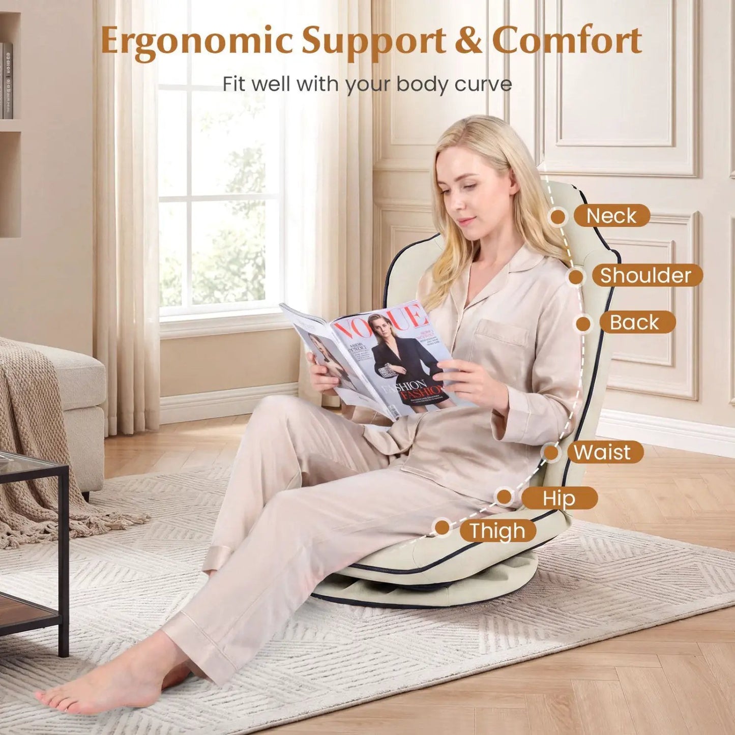 360° Swivel Gaming Chair with Adjustable Backrest