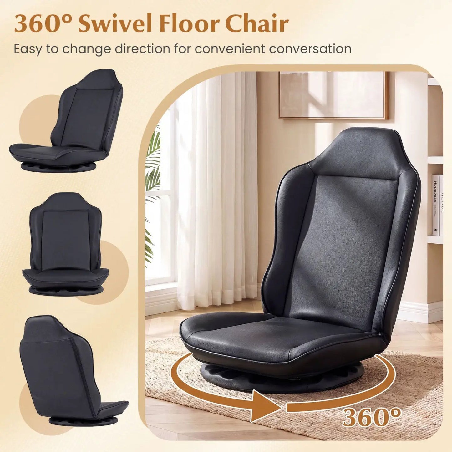 360° Swivel Gaming Chair with Adjustable Backrest