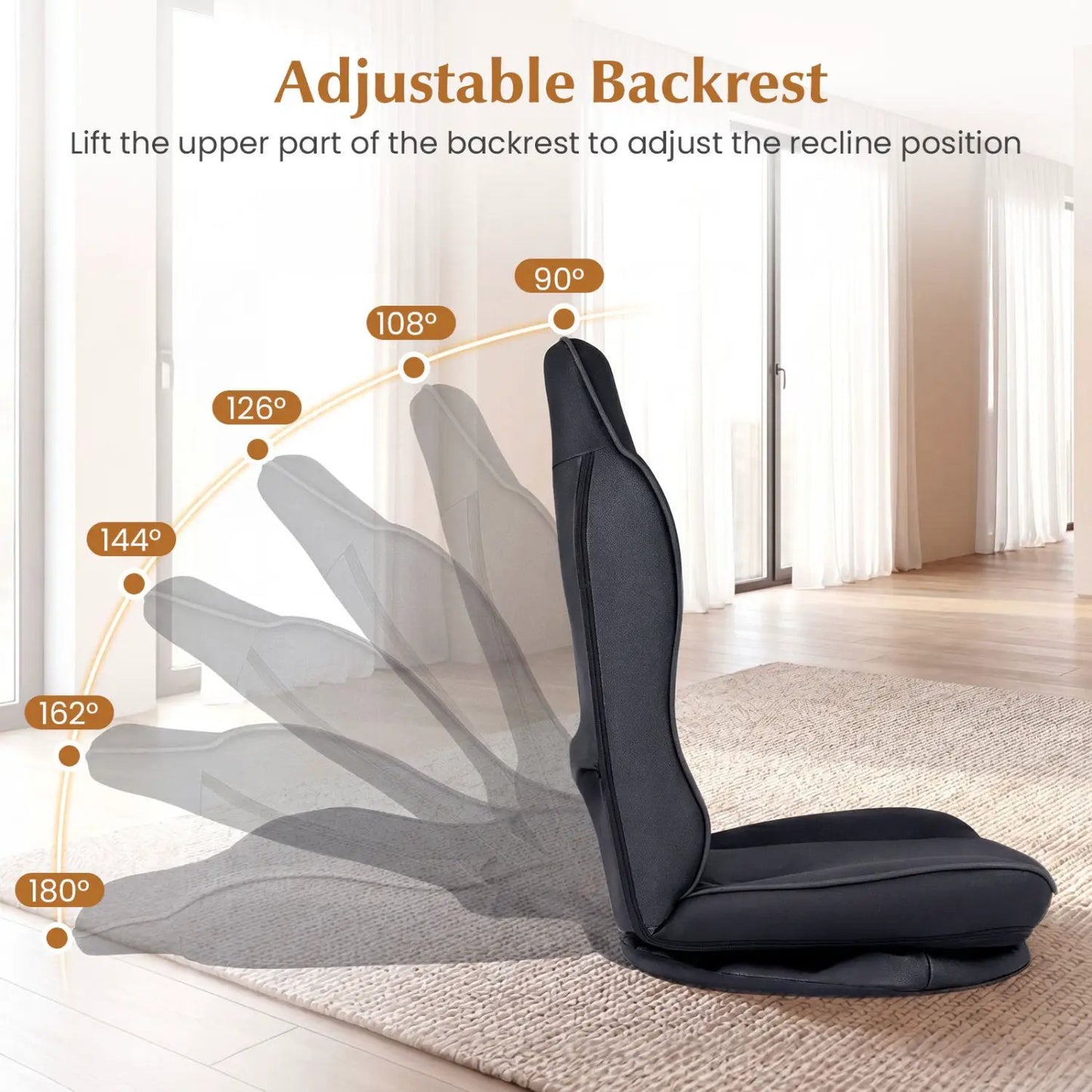 360° Swivel Gaming Chair with Adjustable Backrest