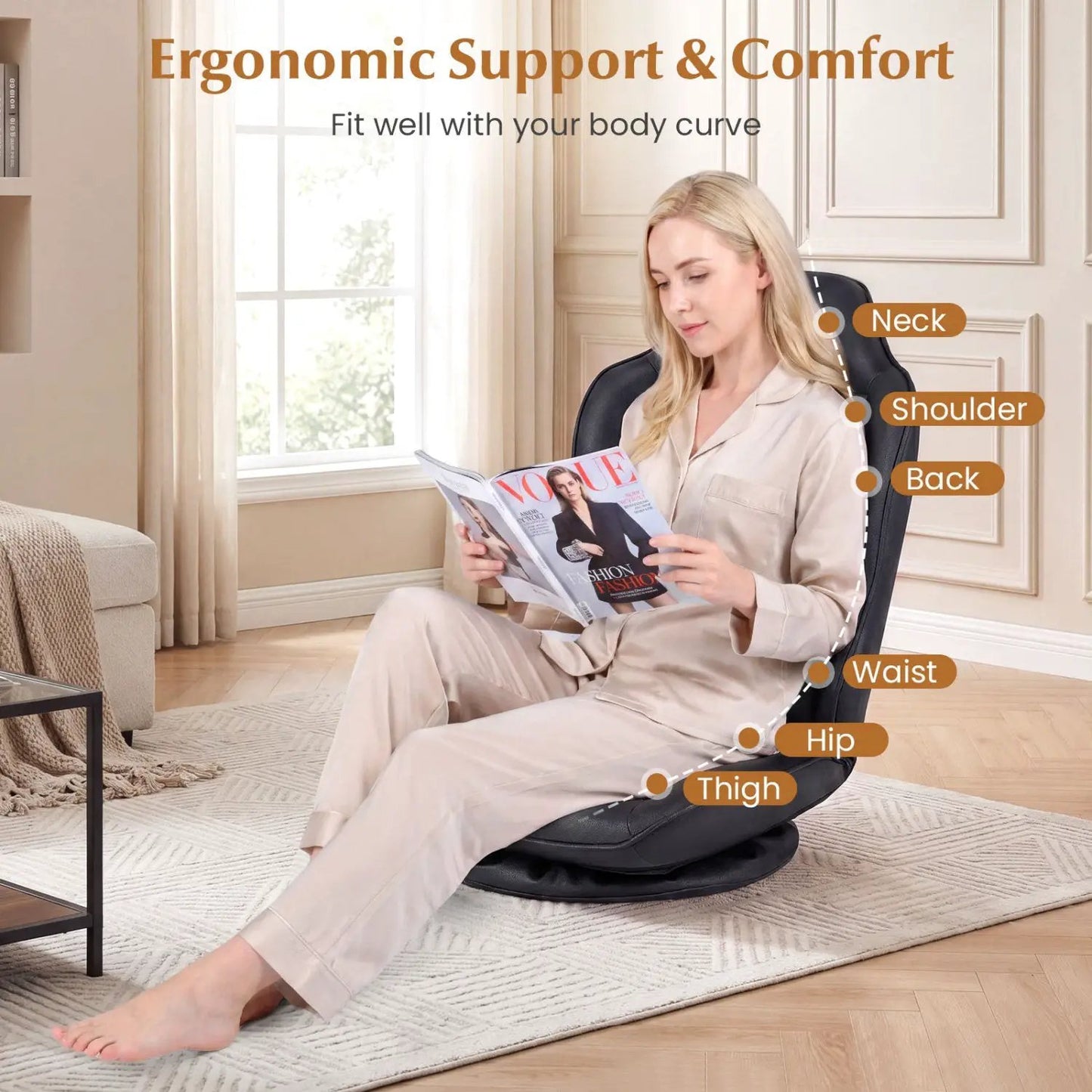 360° Swivel Gaming Chair with Adjustable Backrest